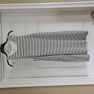 H&M Dress w/ Pockets Womens Medium Black White Stripes